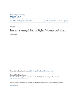 Iran Awakening: Human Rights, Women and Islam Shirin Ebadi