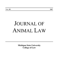 Journal of Animal Law Vol 3.Pdf
