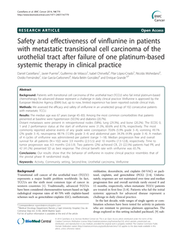 Safety and Effectiveness of Vinflunine in Patients with Metastatic