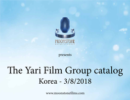 The Yari Film Group Catalog Korea - 3/8/2018