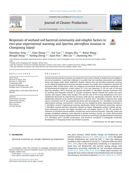 Responses of Wetland Soil Bacterial Community and Edaphic Factors to Two-Year Experimental Warming and Spartina Alterniﬂora Invasion in Chongming Island