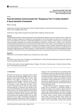 How Do Scholars Communicate the `Temporary Turn' in Urban Studies? a Socio-Semiotic Framework