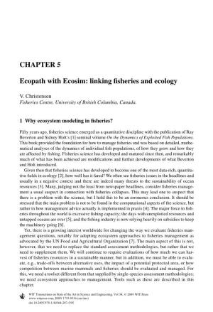 CHAPTER 5 Ecopath with Ecosim: Linking Fisheries and Ecology