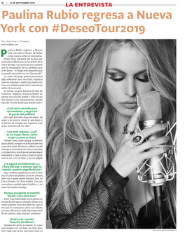 Paulina Rubio Regresa a Nueva York Con #Deseotour2019