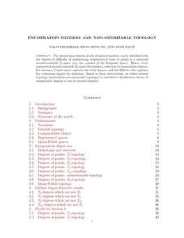 Enumeration Degrees and Non-Metrizable Topology