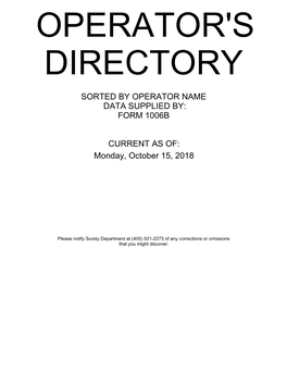 Operator Directory Listing