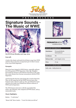 Signature Sounds Press Release.Indd