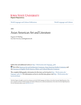 Asian American Art and Literature Eugenio D