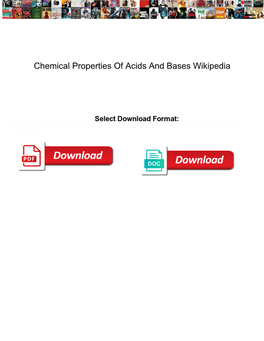 Chemical Properties of Acids and Bases Wikipedia