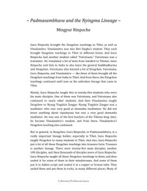 Padmasambhava and the Nyingma Lineage ~