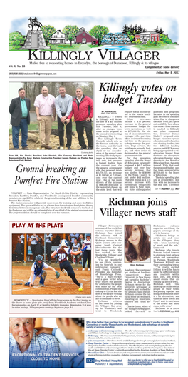 Killingly Villager Mailed Free to Requesting Homes in Brooklyn, the Borough of Danielson, Killingly & Its Villages Vol