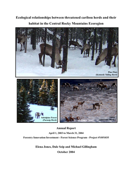 Ecological Relationships Between Threatened Caribou Herds and Their Habitat in the Central Rocky Mountains Ecoregion
