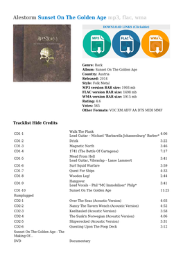 Alestorm Sunset on the Golden Age Mp3, Flac, Wma
