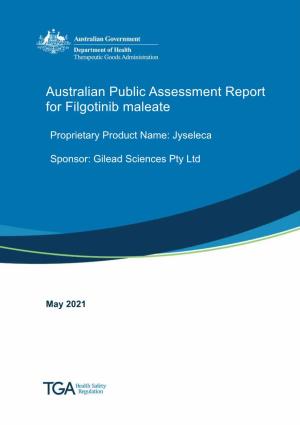 Australian Public Assessment Report for Filgotinib Maleate