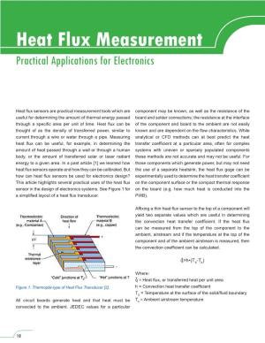 Heat Flux Measurement Practical Applications for Electronics