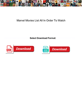 Marvel Movies List All in Order to Watch