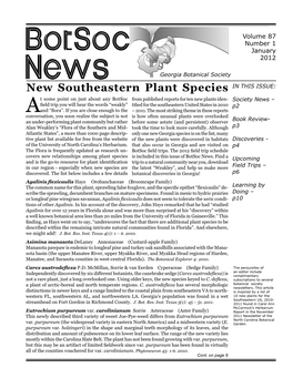 New Southeastern Plant Species