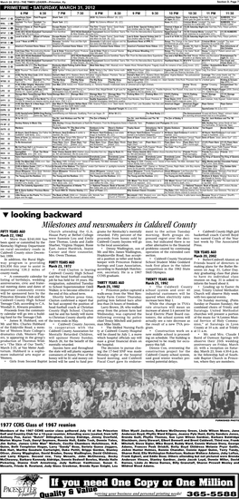 Milestones and Newsmakers in Caldwell County FIFTY YEARS AGO Church Attending the G.A