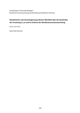 Georg-August-Universität Göttingen Musikinstrumentensammlung Des Musikwissenschaftlichen Seminars