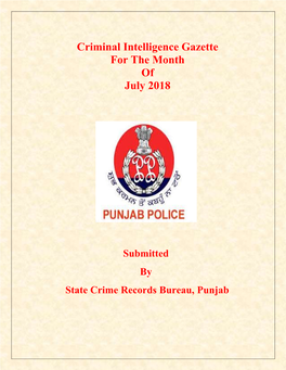Criminal Intelligence Gazette for the Month of July 2018