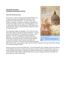 The Death of a Pope Reading and Discussion Guide