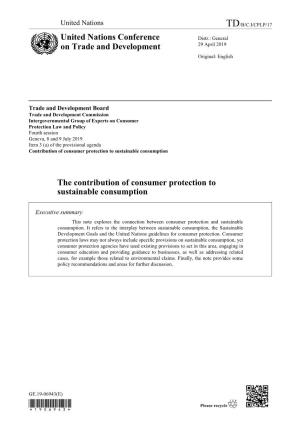 The Contribution of Consumer Protection to Sustainable Consumption