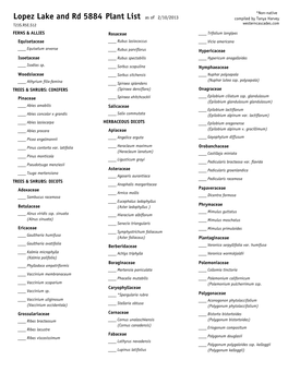 Plant List Lopez Lake and Rd 5884