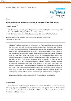 Between Buddhism and Science, Between Mind and Body