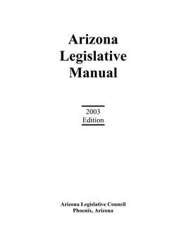 Arizona Legislative Manual