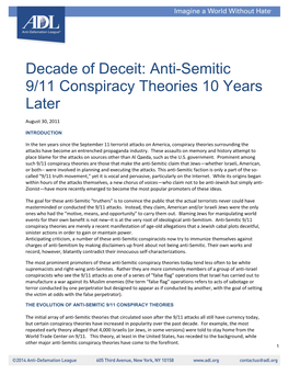 Anti-Semitic 9/11 Conspiracy Theories 10 Years Later