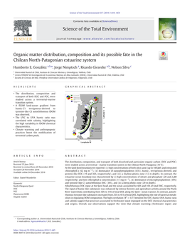 Organic Matter Distribution, Composition and Its Possible Fate in the Chilean North-Patagonian Estuarine System