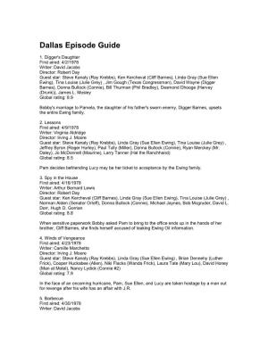 Dallas Episode Guide