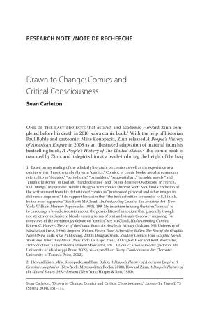 Comics and Critical Consciousness Sean Carleton