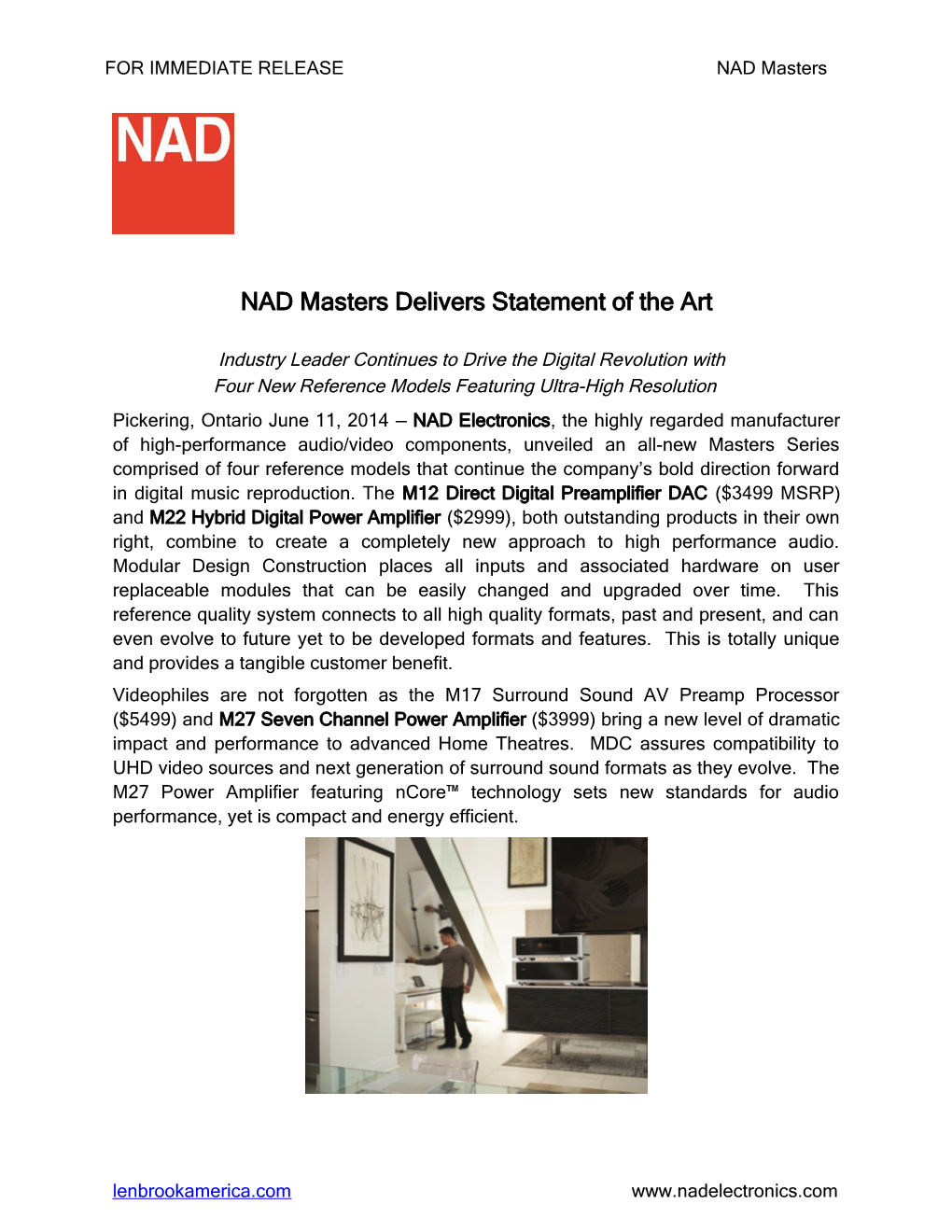 NAD Masters Delivers Statement of the Art