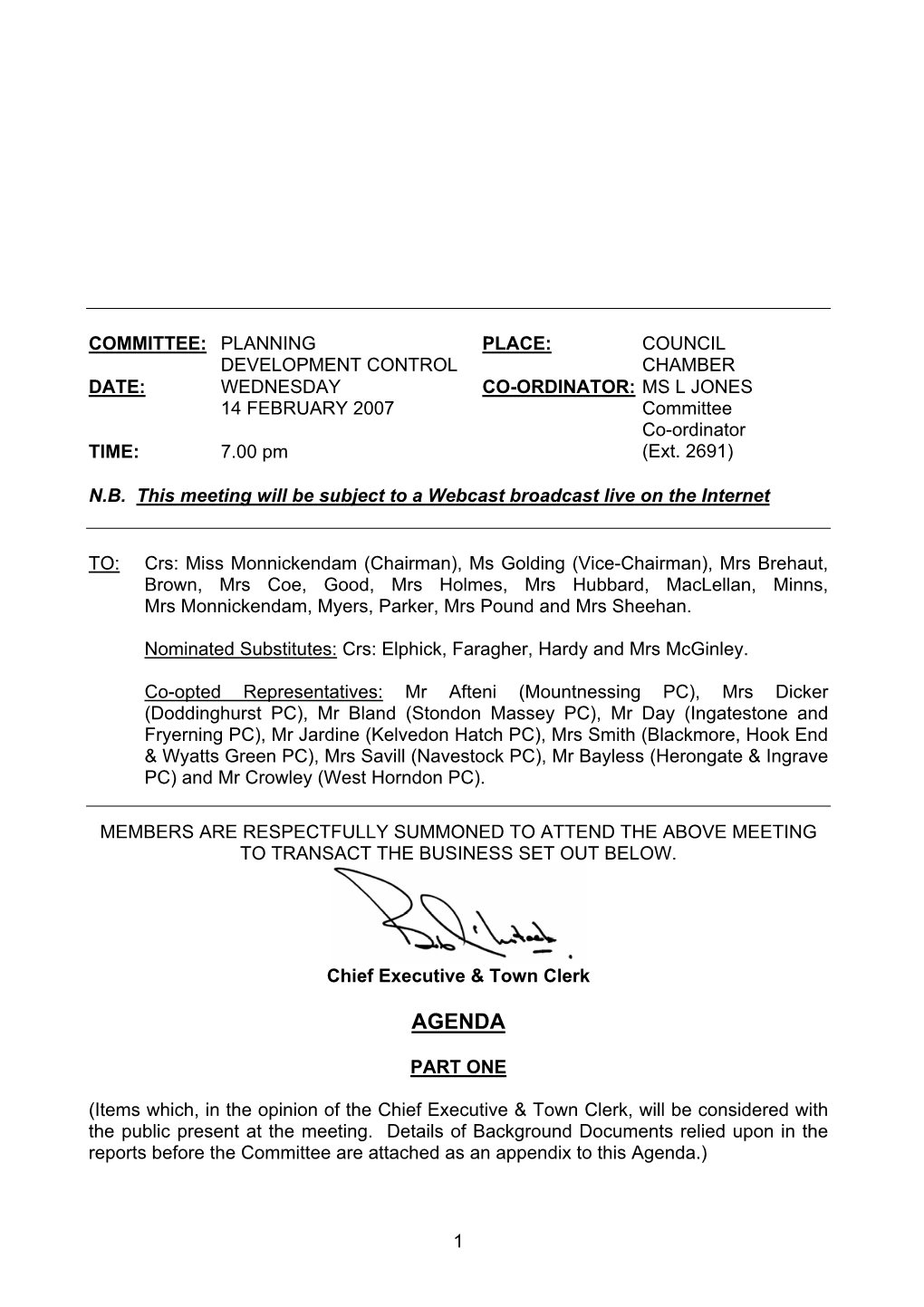 Planning Development Control Committee Following the Applicant’S Request for Time to Submit Revised Plans