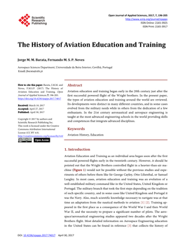 The History of Aviation Education and Training