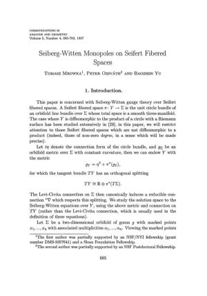 Seiberg-Witten Monopoles on Seifert Fibered Spaces