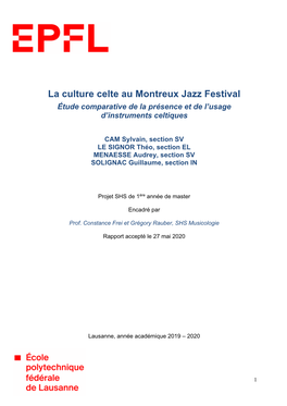 La Culture Celte Au Montreux Jazz Festival