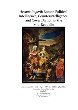 Roman Political Intelligence, Counterintelligence, and Covert Action in the Mid-Republic