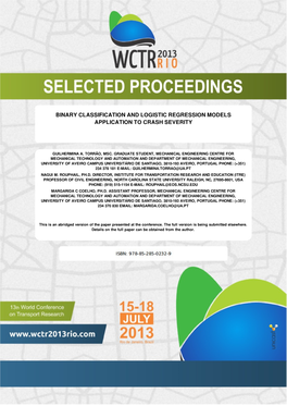 Binary Classification and Logistic Regression Models Application to Crash Severity