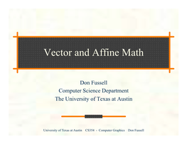 Vector and Affine Math