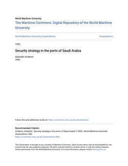Security Strategy in the Ports of Saudi Arabia
