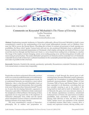 Voronina, "Comments on Krzysztof Michalski's the Flame of Eternity