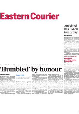 'Humbled' by Honour
