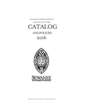 Catalog and Policies 2016
