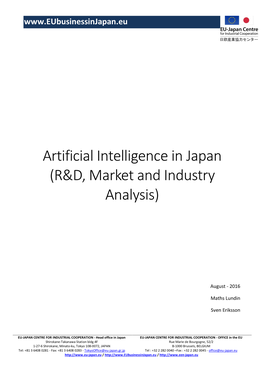 Artificial Intelligence in Japan (R&D, Market and Industry Analysis)