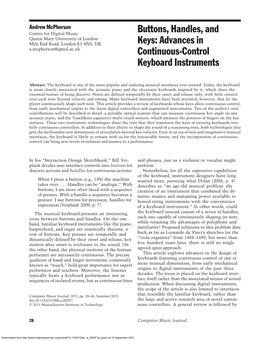 Buttons, Handles, and Keys: Advances in Continuous-Control