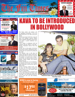 Kava to Be Introduced in Bollywood
