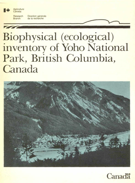 Inventory of Yoho National Park, British Columbia, Canada