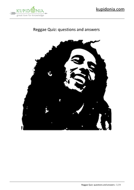Reggae Quiz: Questions and Answers
